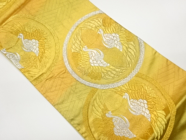 JAPANESE FUKURO OBI / WOVEN CRANES
